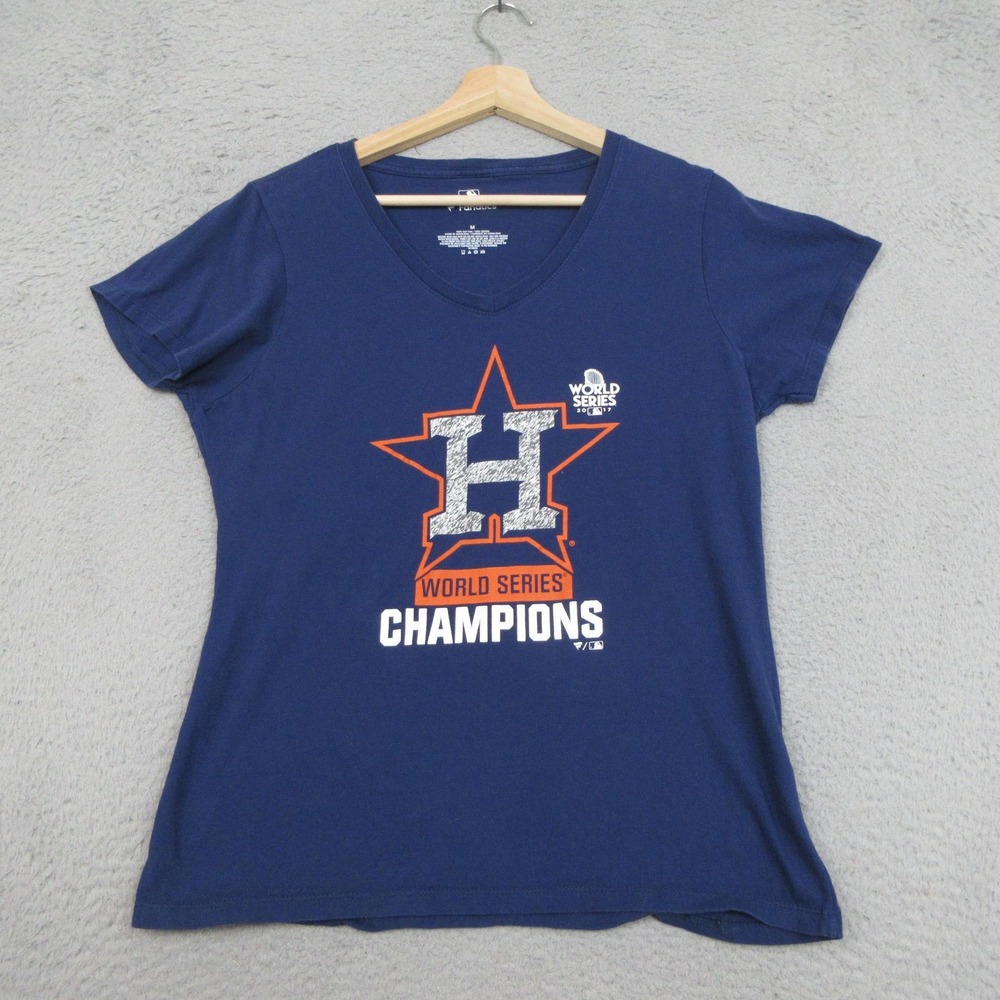 Houston Astros 2017 World Series Champions Fanatics Women M V Neck T Shirt MLB